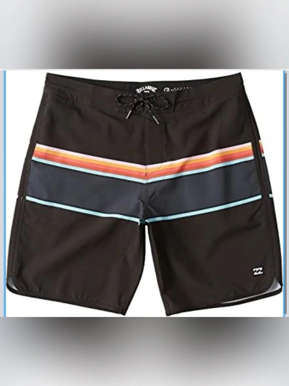 NWT Billabong 73 Spinner Lo Tide Mens Board Shorts Black Striped Size 34